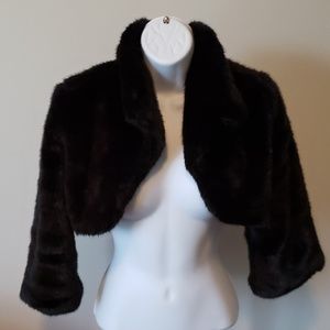 Black faux-fur American Girl jacket